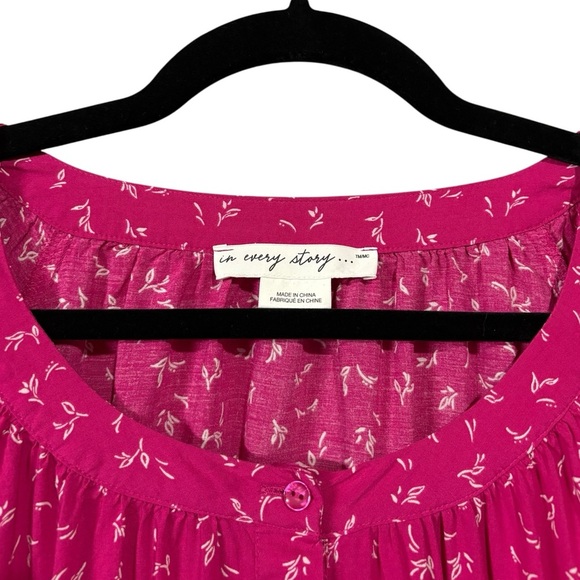 Penningtons, Plus Size Floral Print Blouse, 2X, Pink, White - Picture 4 of 8